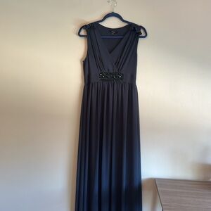Navy Blue Jewel Evening Gown